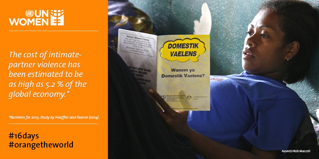 We can’t put a number on psychological costs of violence, but we can estimate financial costs of failing to end it. #16days #orangetheworld