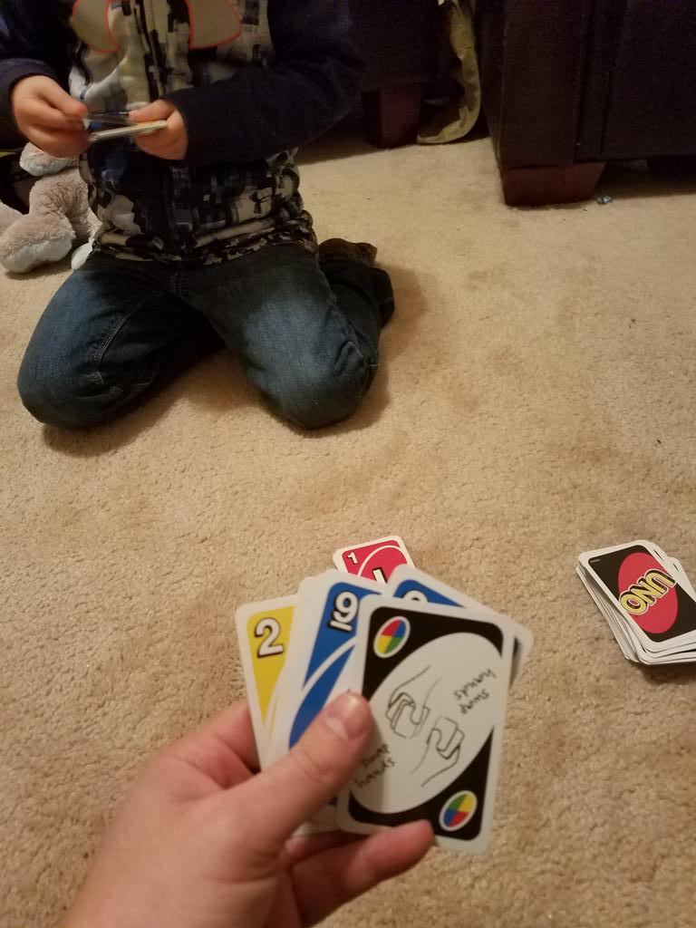 ThaddeusPrime's tweet photo. Taught my boy one of my fav. card games, &amp; now he is about as unforgivingly good as me. Good thing I had an ace up my sleeve. #naturalbeast https://t.co/EPMduLWWWc