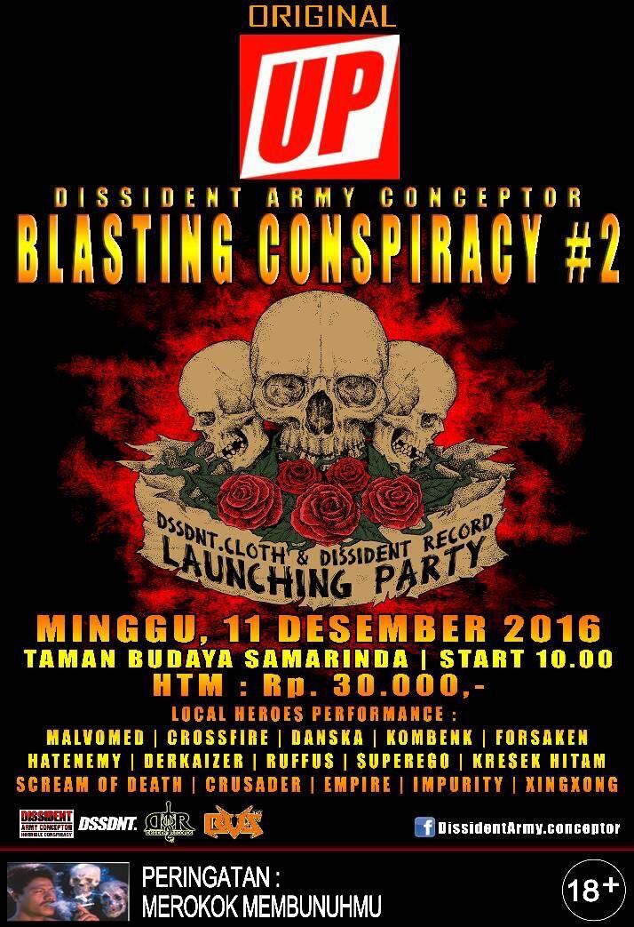 Hari ini kami akan naik panggung jam 15.20 di "Blasting Conspiracy#2" Taman Budaya, Samarinda.
Sampai ketemu disana \m/