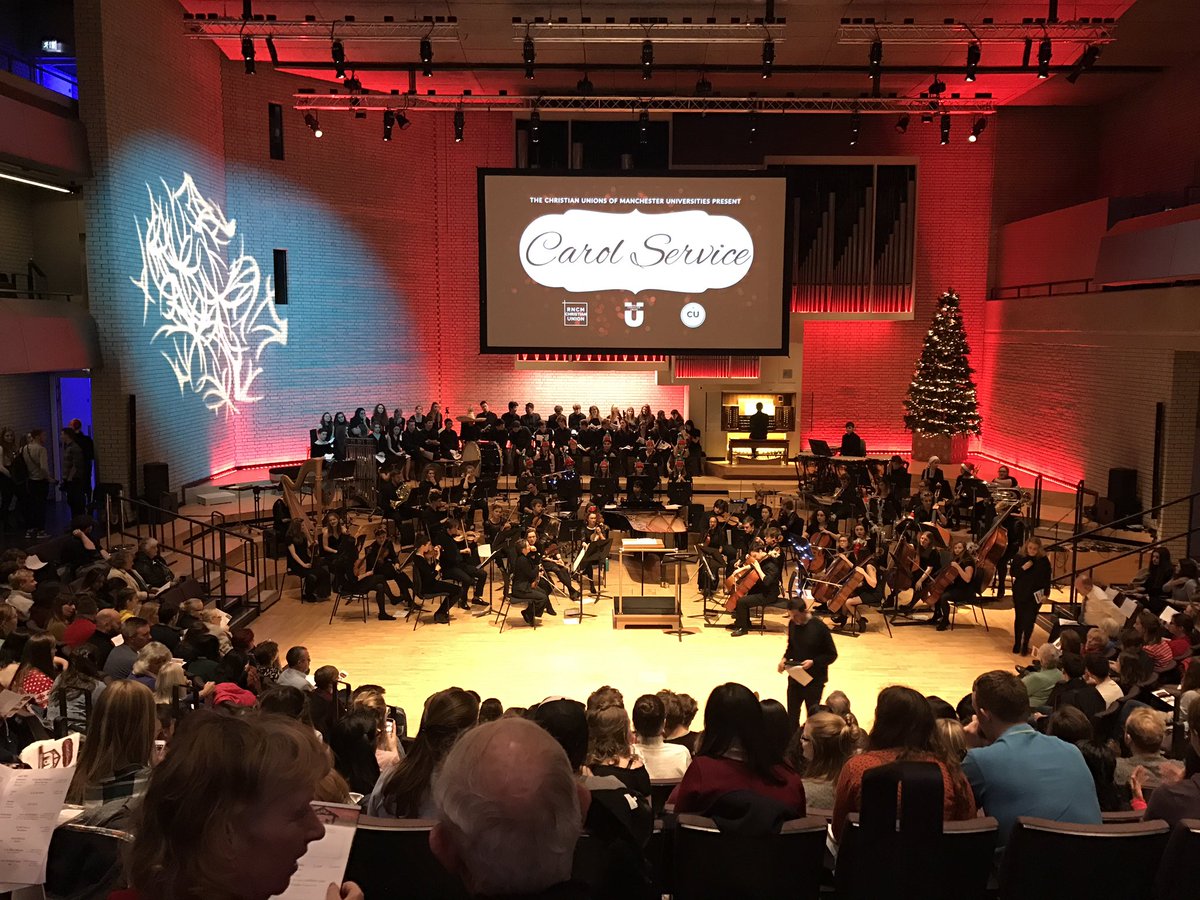 AdamJones01's tweet image. Manchetser CUs Carol service is in full flow. Packed concert hall. Do pray  for Adrian Holloway. @UCCF @ManchesterUniCU @ManMetCU @RNCMCU