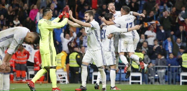 Congratulations to the team for this victory !!! <a href="/realmadrid/">Real Madrid C.F.</a> !!! #NeverFollow #HalaMadrid #NeverGiveUp 💪