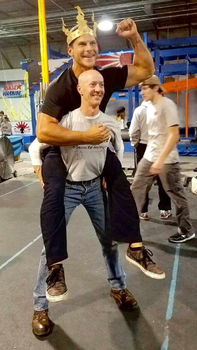 bootiecothran's tweet photo. The #kingofobstacles is, quite literally, on the #BootieBandwagon. Are you??

#ANW #AmericanNinjaWarrior https://t.co/7yxc6PQtx5