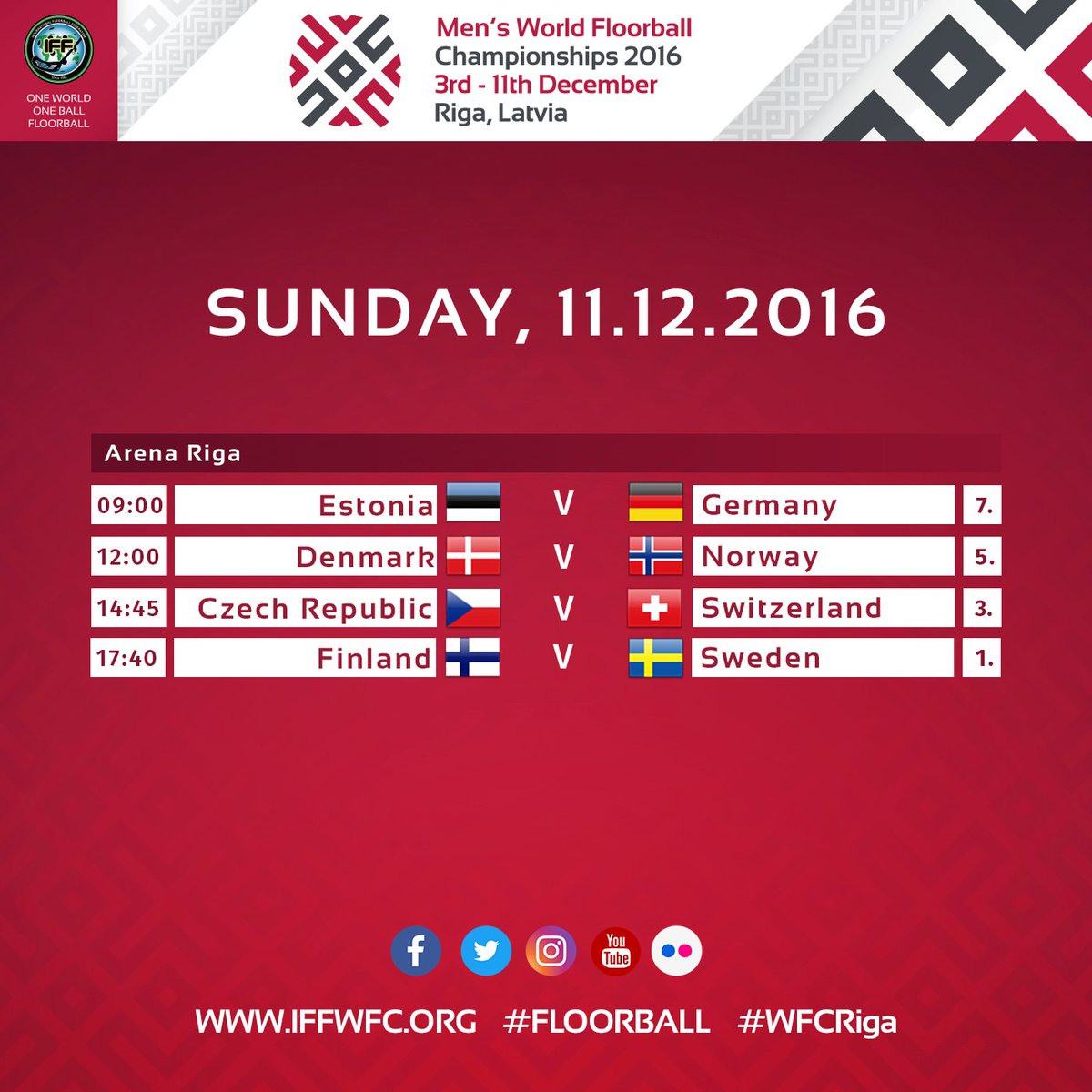 iffwfc's tweet image. Good morning, the day has come, it's #WFCRiga final gameday! We will start quite early today, don't miss the action! #floorball