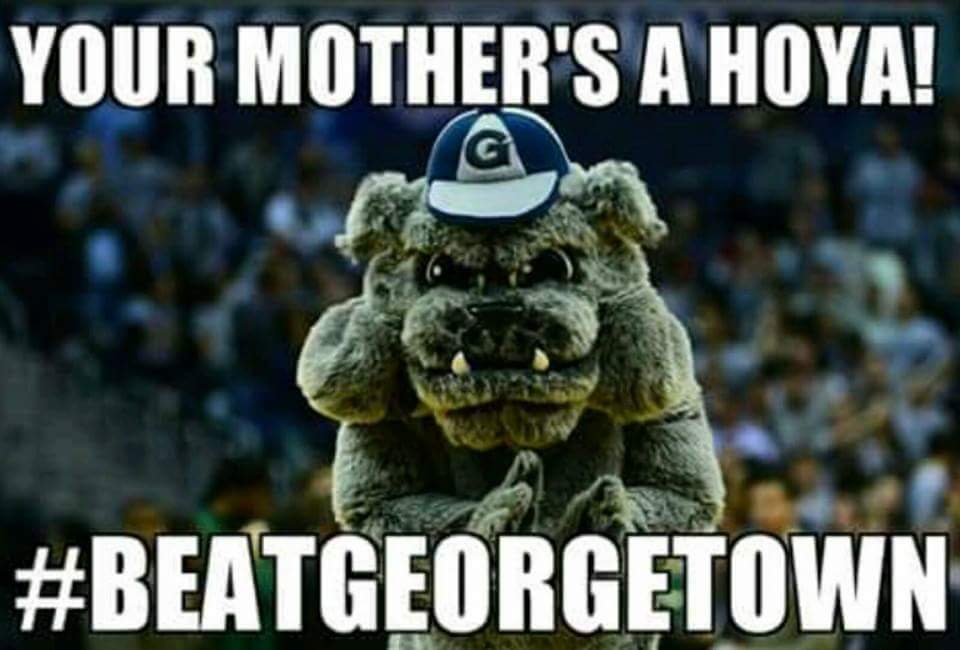 Cusememes's tweet photo. Less than a week away! Let the hate flow through you!!! #GEORGETOWNSUCKS https://t.co/tTn7IMI84E