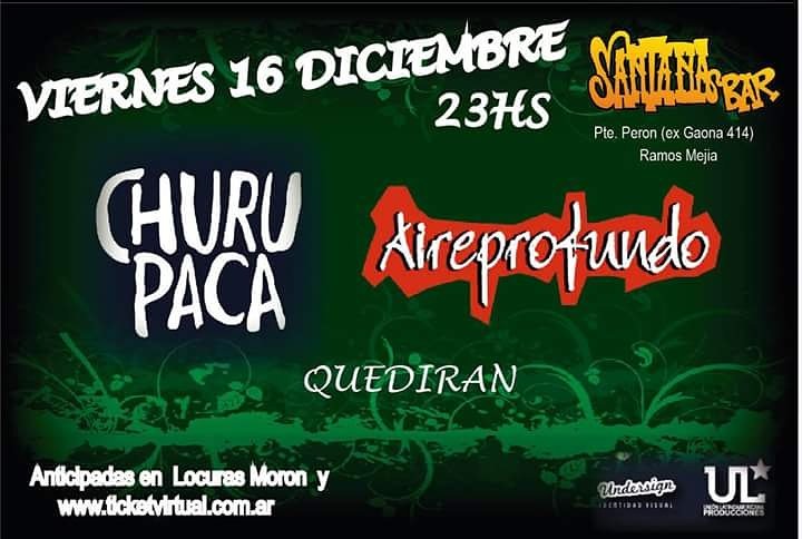 paulomuxcancion's tweet photo. Este viernes que viene estaremos acompañando a Churupaca en #SantanaBar #Aireprofundo https://t.co/Z1FXMSwQdO