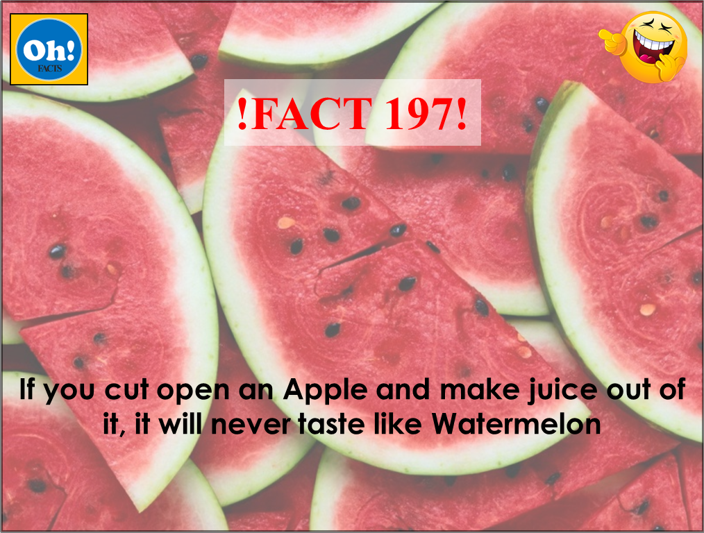 Oh_factz's tweet photo. !FACT 197! #watermelon #fruits #Apple #JokeoftheDay #Mockup #foolsday #laughfactory #factsmatter #juicejuice #kidding #livelifewell https://t.co/WvWyirNJNr
