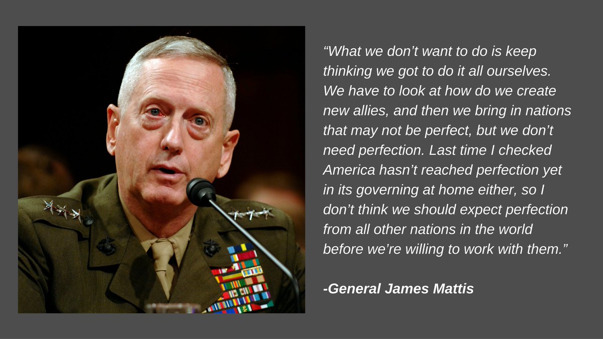 USSecDef desig James #Mattis on America working with allies – 2015 lecture @ SDSC on Dealing with Threats sdsc.bellschool.anu.edu.au/news-events/po…