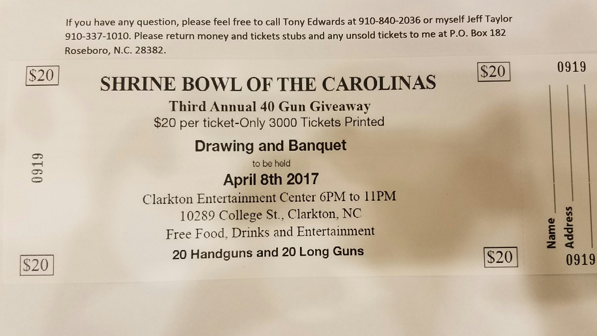 shrine bowl nc sc on twitter enter our gun raffle tickets are 20 if you have any questions call the number pictured below https t co u3aojwy4up twitter