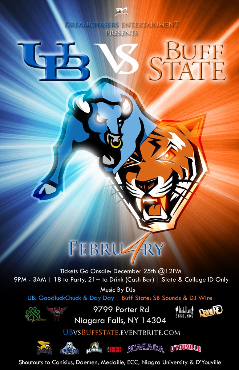 DreamChaserENTT's tweet photo. 1,200 Capacity 😈 18 to party 21 to drink (Cash Bar ) #TeamBuffState #UBvsBuffstate #DCEYaFaveENT #WhatSchoolYouJacking 👀😈 LINK IN THE BIO https://t.co/CD6PH1Z2Xp