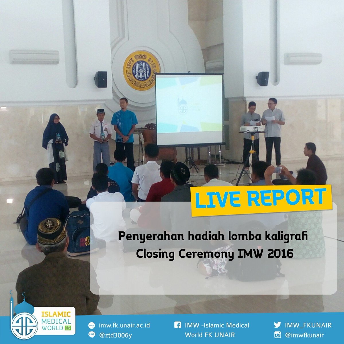 [Live Report IMW 2016]

Penyerahan hadiah lomba kaligrafi IMW 2016

#livereport
#IMW2016
#IslamRahmatanLil'alamin
