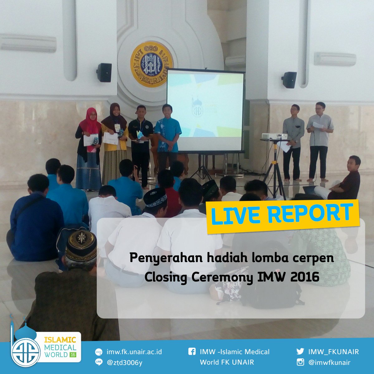 [Live Report IMW 2016]

Penyerahan hadiah lomba cerpen IMW 2016

#livereport
#IMW2016
#IslamRahmatanLil'alamin