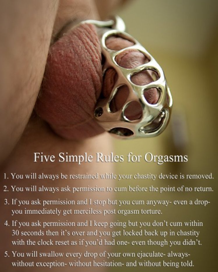 Perfect #chastity rules! #findom #femdom @underdeskloser @RTpig.