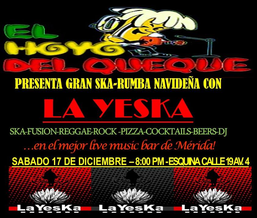 LAYESKA3000MDA's tweet photo. FUERTE EL ABRAZO QUE SE VIENE LA SKA-RUMBA DECEMBRINA EN MERIDA! @oniria5234 @aravenezuela @MeridaMusical @PatrimonioIPC @NuevasBandas https://t.co/jmhC6qaBaA