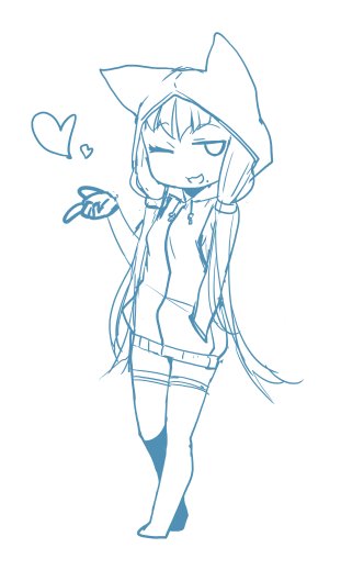 服が面倒なのでメーテラにはパーカーを着てもらう。 