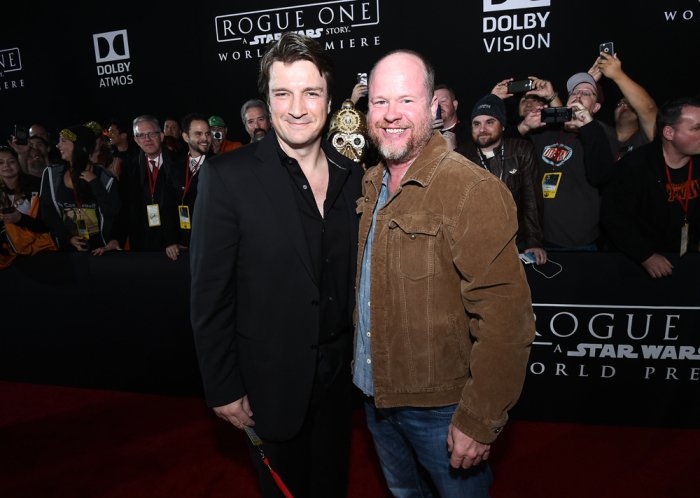 Without watermarks,  Rogue One premiere Nathan and Joss #NathanFillion  source:variety.com