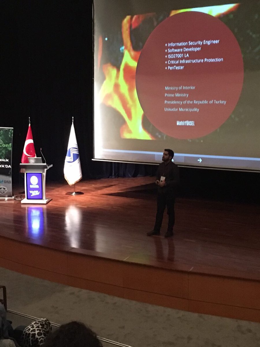 @ykslmhr "Siber Starteji" sunumu ile konferansımızın 2. gününe başladık. #raconf16