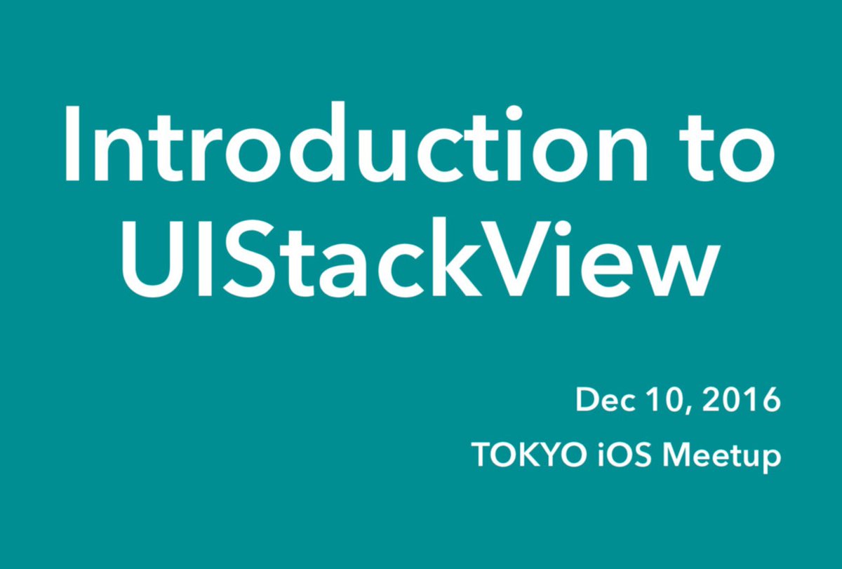 tasanobu's tweet image. New Post: Introduction to UIStackView
tasanobu.github.io/blog/2016/12/1…
#iosdev #UIKit #UIStackView #AutoLayout #swiftlang