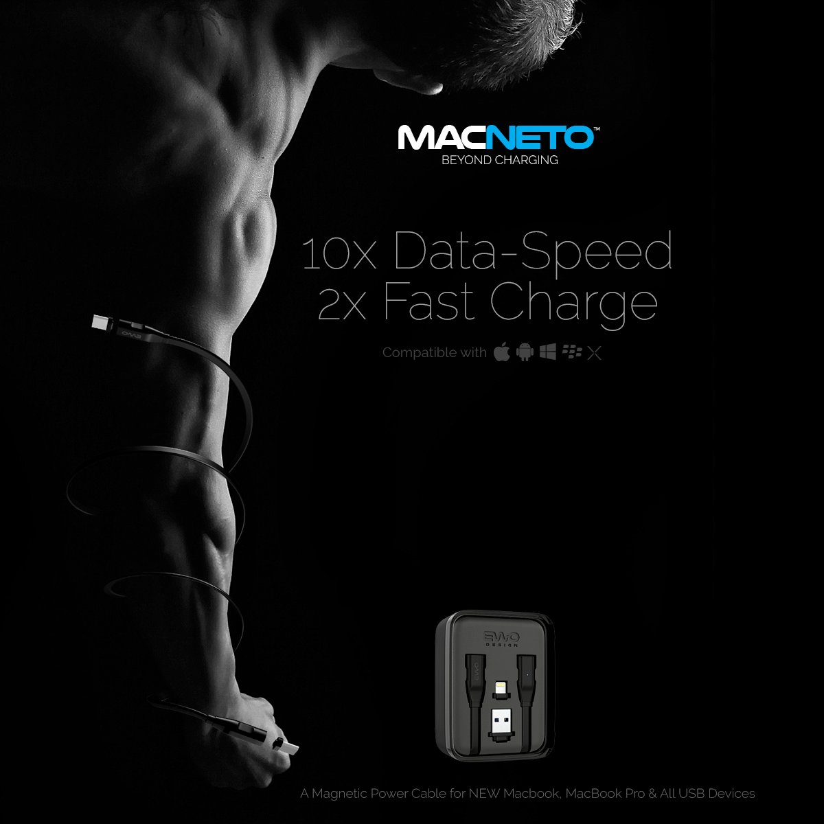 Almost_Made's tweet image. #MACNETO - World&apos;s first patent pending magnetic cable allows you to experience up to 10x faster &amp;amp; 2x Fast Charging.