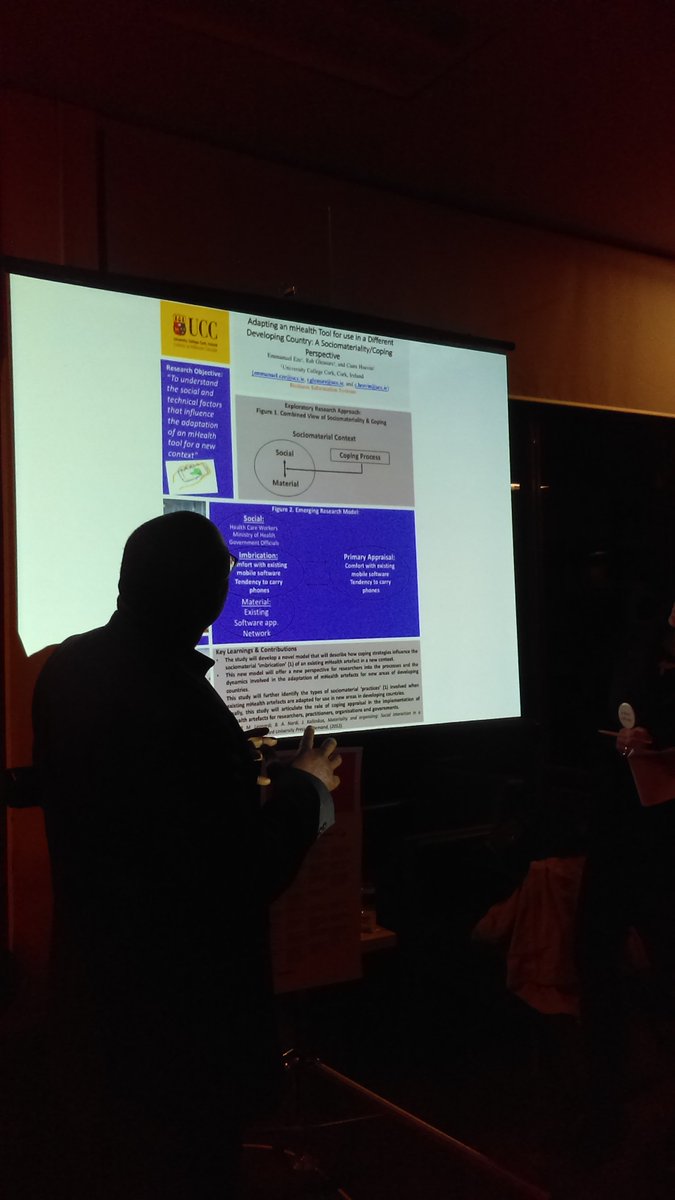 IMPACTirc's tweet image. Emmanuel presenting our paper at the just concluded IFIP Conference held at University College Dublin 9 - 10 December '16 #LoveIrishResearch