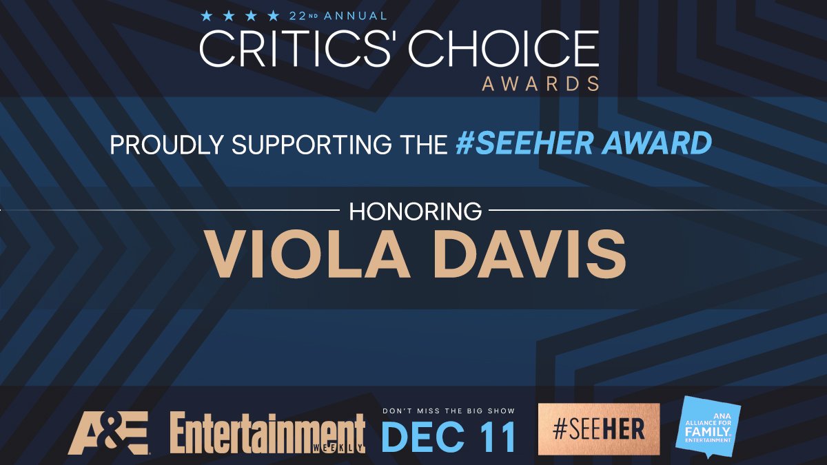 unileverusa's tweet photo. Don’t miss the #SeeHer award at the @CriticsChoice Awards! Join us on @AETV Dec 11th at 8pm EST. #CriticsChoice https://t.co/Kal4HGTL1C