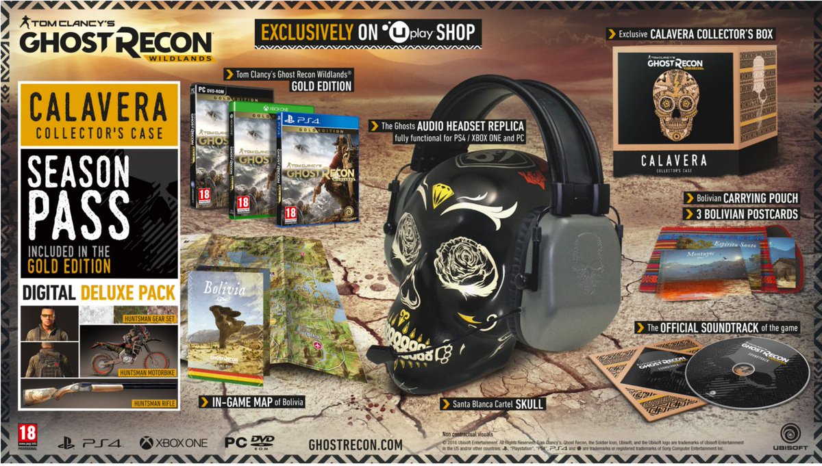 searchforgamers's tweet photo. Take a look at a few of Ghost Recon: Wildlands Packages. (Collection Edition's, Deluxe Edition etc) https://t.co/VCR3xYQF0e