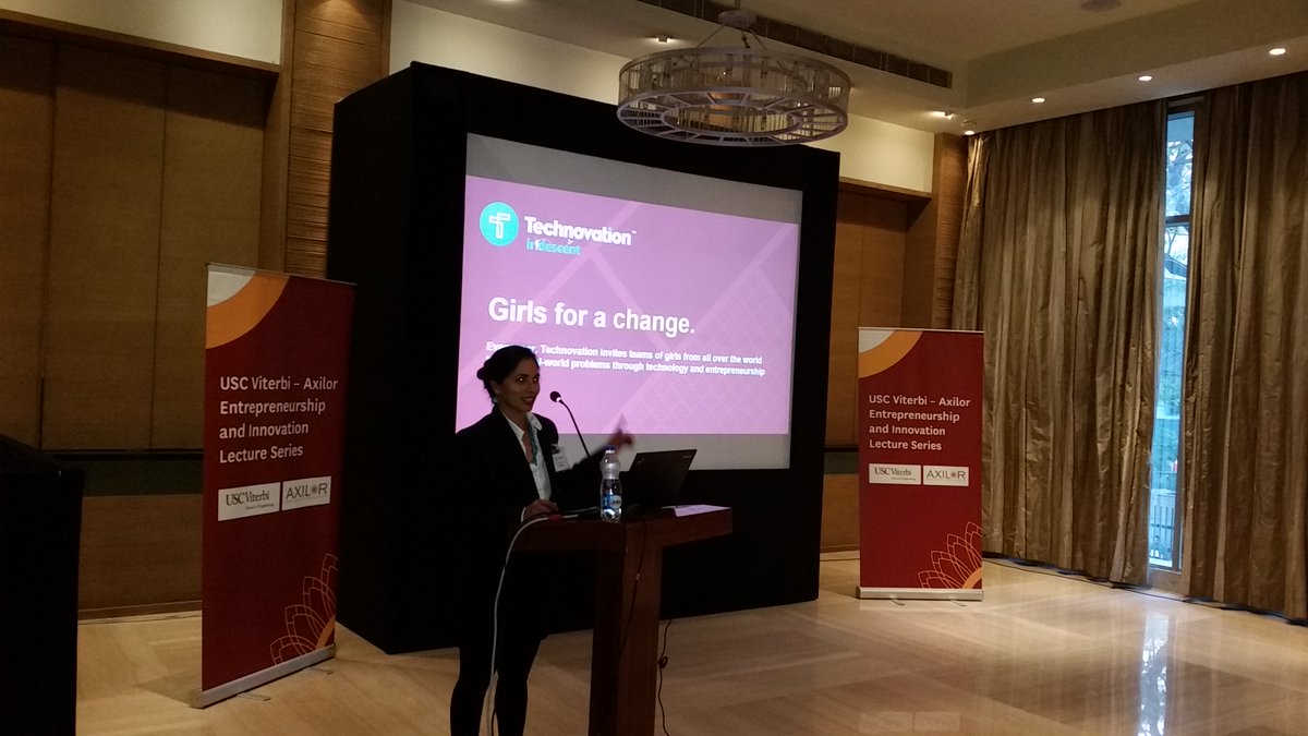 SudhaKumar14's tweet image. The very dynamic @TaraChk @ the #USCViterbi-#Axilor Lecture Series in Bangalore, India