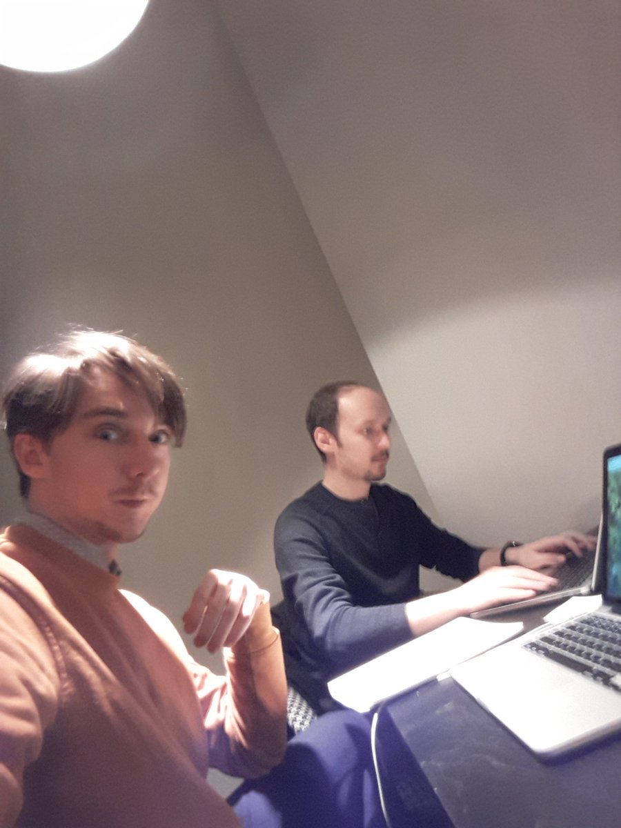 KennyPirman's tweet image. #weekendhacking what should we make? also Marius just voted (@ Unicorn.Berlin Mitte) swarmapp.com/kenjinpirman/c…