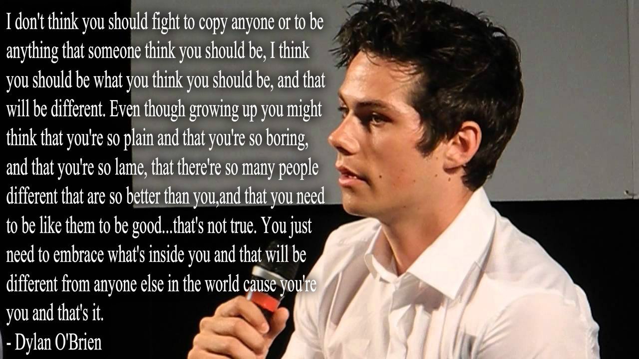 Sol loves Dylan على تويتر: "Dylan O'Brien inspirational quotes…