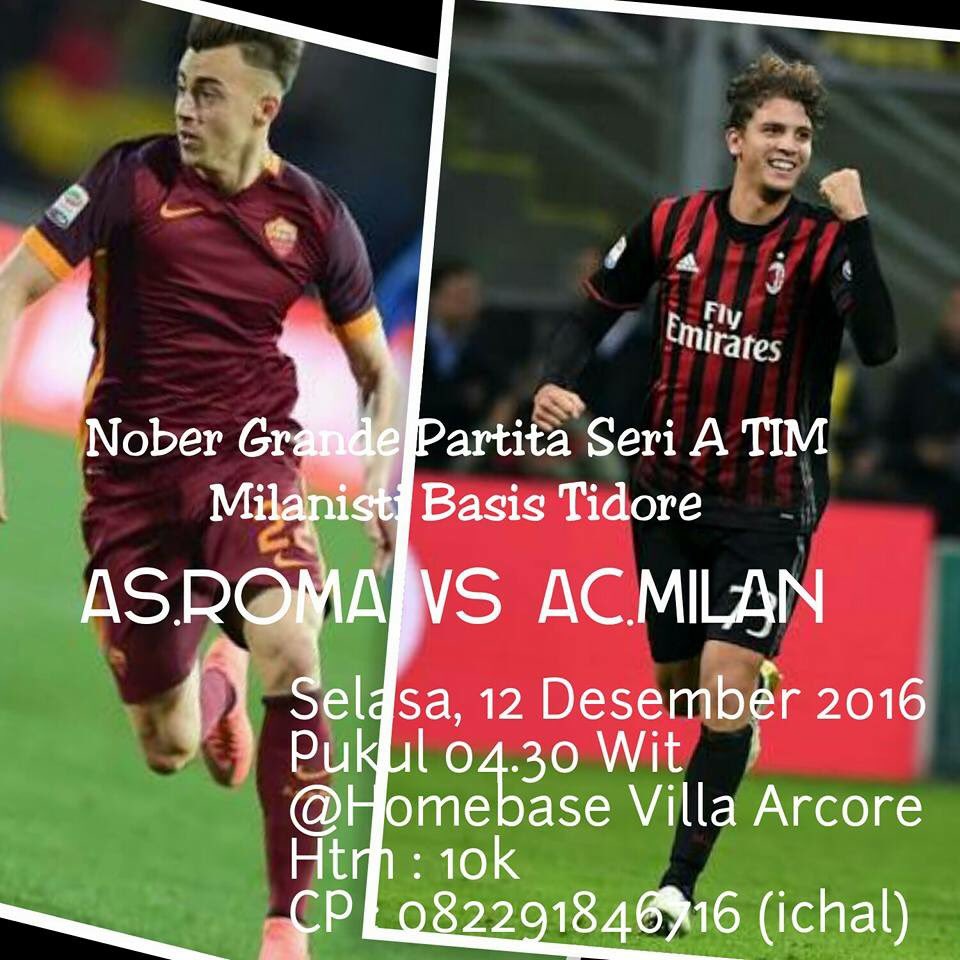 Nobar Grande Partita 
AS Roma v AC Milan 

Cc <a href="/MilanistiOrId/">Milanisti Indonesia</a>