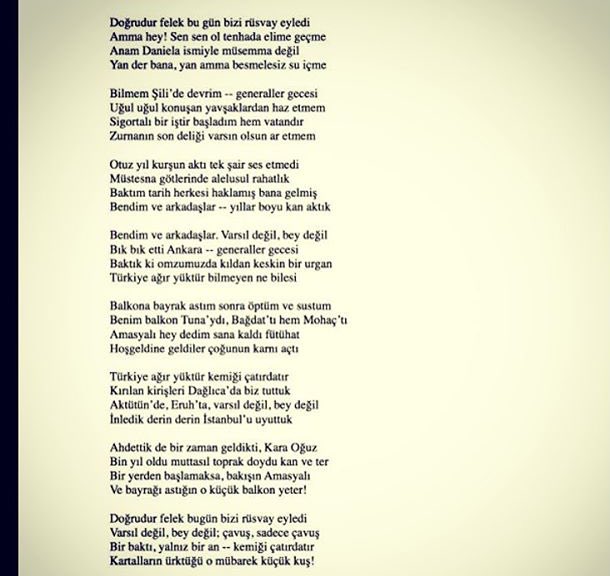 Şairin söz aldığı yer burasıdır. Eyvallah Süleyman Çobanoğlu abi.