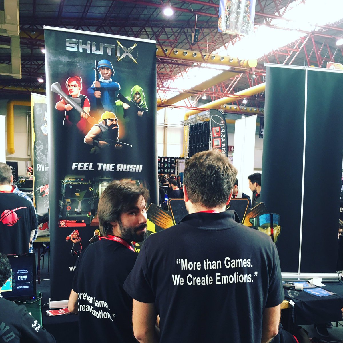 O_Delfim's tweet photo. "More than games we create emotions" by FMQ #shutix #gamedev @indotstudio @fabamaq #ComicConPortugal https://t.co/KbIOeZ4iHt