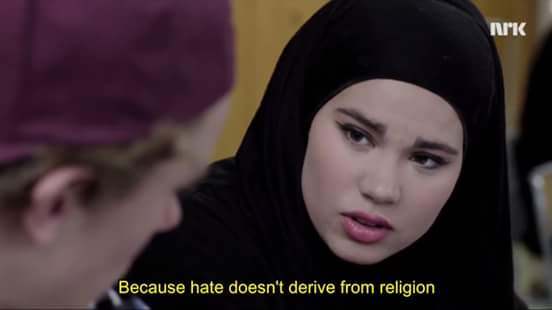 Rainbow1DPH's tweet photo. "It derives from fear." -Sana from the Norweigen tv series, SKAM
#nohate #love 

#OneRacexOneLove | RELIGION https://t.co/QmQ4Js0cuN
