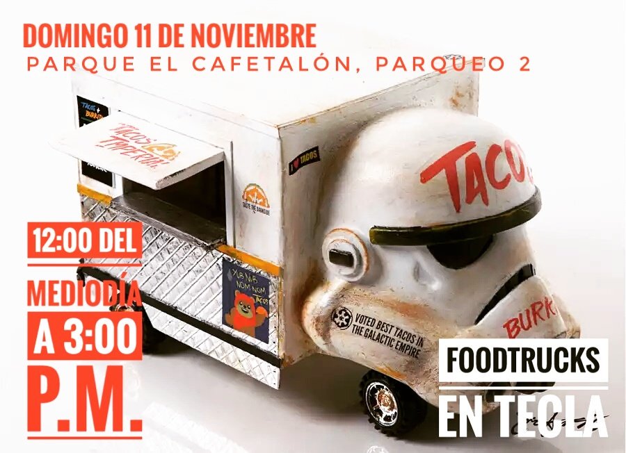 foodtrucklovesv's tweet image. Este domingo, los foodtrucks estaremos en El Cafetalón en @SantaTeclaSV veníte y compartí con nosotros. #starwars