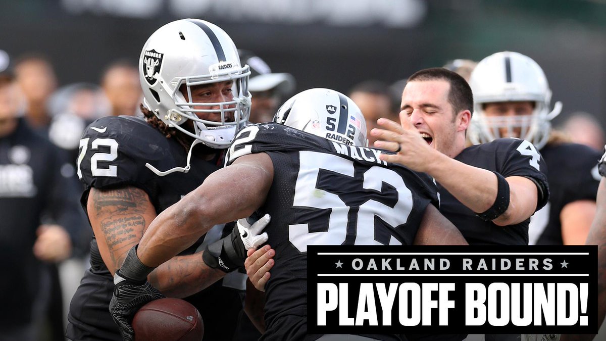 RAIDERS MAKE THE PLAYOFFS AND back in 1st place AFC WEST! Democratic
