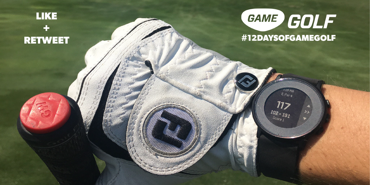 GAMEGOLF's tweet photo. The perfect match for GAME GOLF. Just RT + LIKE to enter for a Pebble watch! Goes great w/ our FREE app: https://t.co/dEFZxym5YN #Giveaway https://t.co/Azy967fRxv
