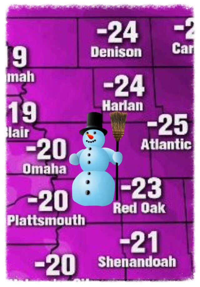 billscheibeler's tweet photo. Dangerous Wind Chills back home! Be safe! #Omaha #Family #Friends #Omazonans #AtlanticIowa https://t.co/J2XOJ9Vzgn
