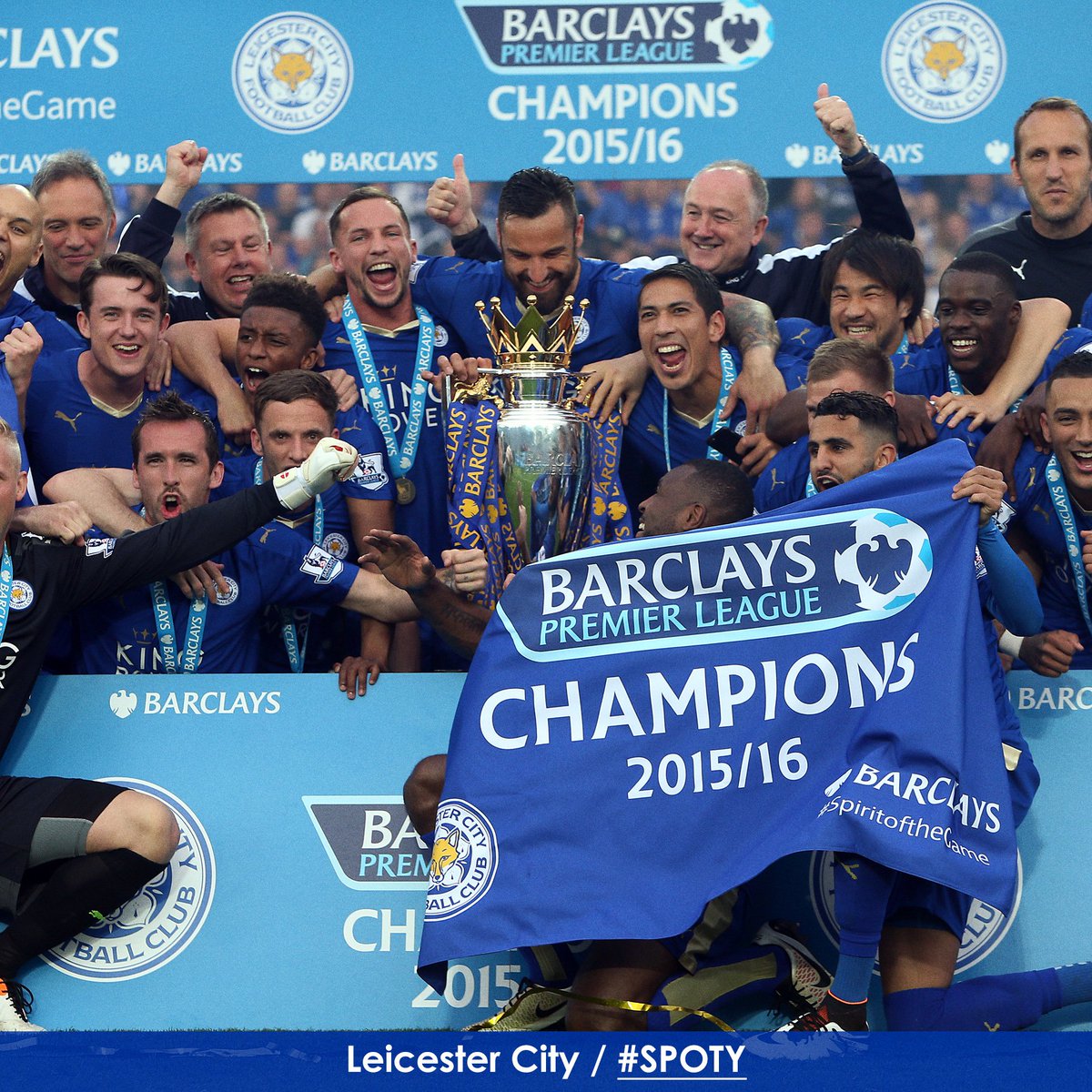 LCFC's tweet photo. WE’VE WON ANOTHER! #lcfc are named Team of the Year at 2016 BBC #SPOTY!

Get in, lads! 🙌 https://t.co/SX7j4JlhhQ