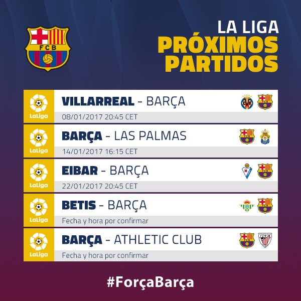 Próximo partido del barsa en liga