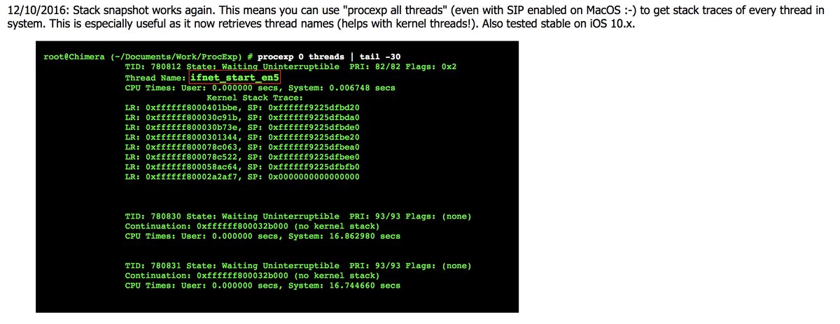 Morpheus______'s tweet photo. #MacOS/#iOS Process Explorer - updated for 10.x/12.x w integrated stackshot, stability fixes. And, as always - free: https://t.co/0whdjNkYkP https://t.co/ew0x0wcl55