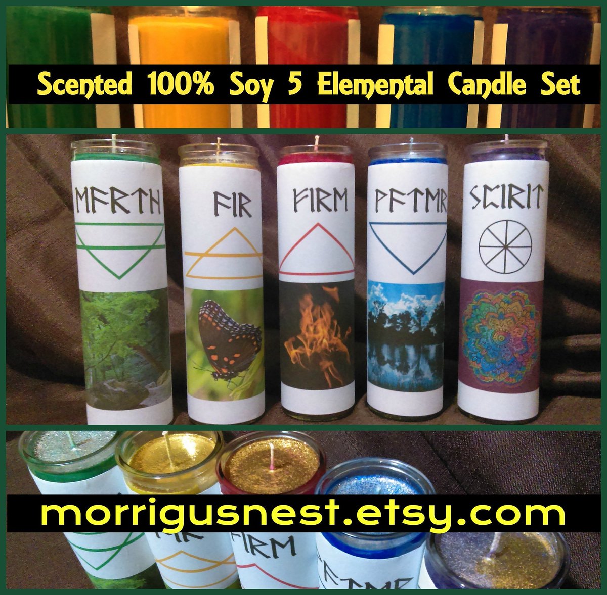 MorrigusNest's tweet photo. 5 candle set soy & scented #witchesofetsy #pagansofetsy #yuleritual #yulealtar #paganspirit #pagan #wiccanaltar #highpriestess #7daycandles https://t.co/sDVhYeS1Qh