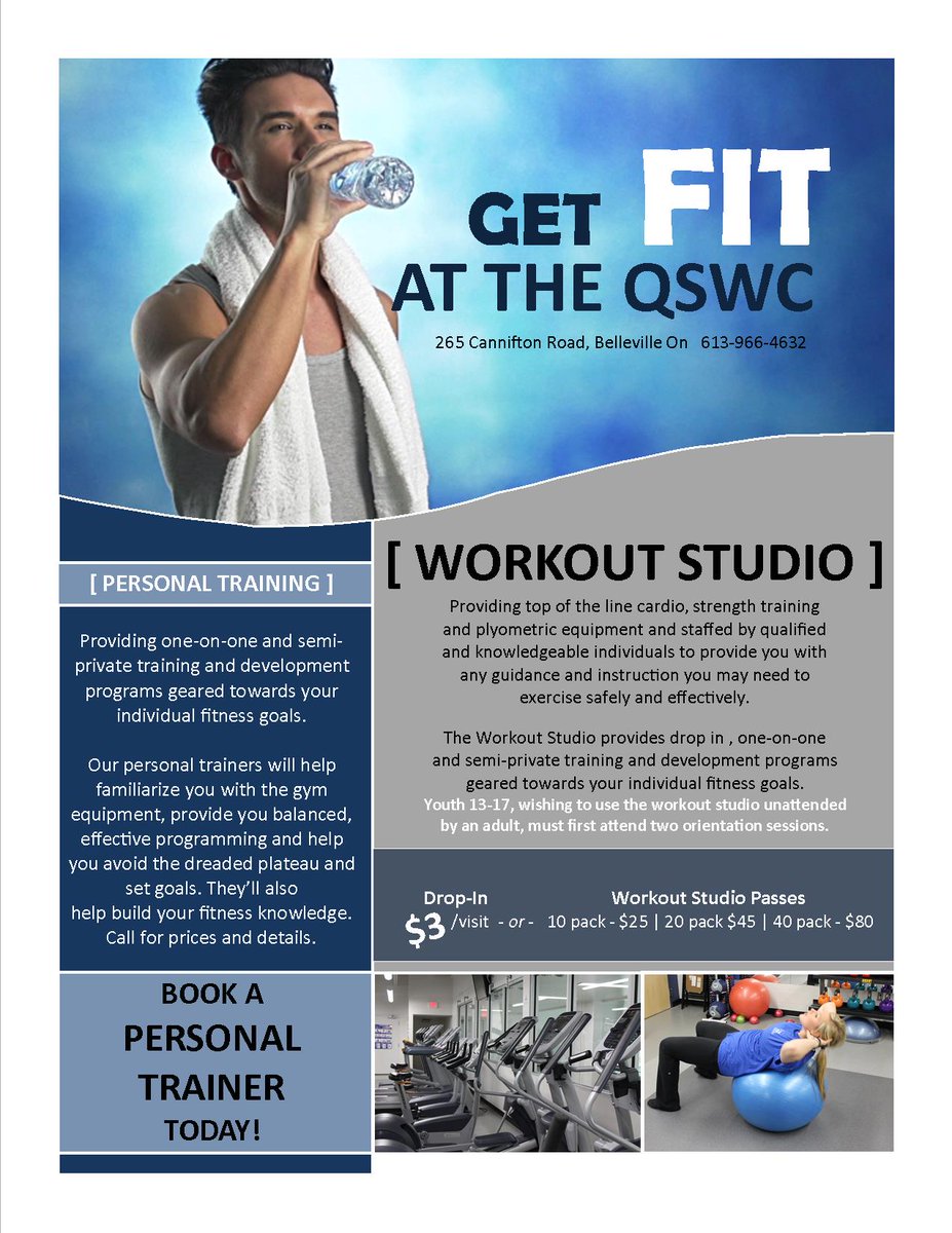 YouthBelleville's tweet photo. Youth #PersonalTraining is available @QSWC! Youth(13-17yrs) can use the #WorkoutStudio alone once they have attended 2 orientation sessions. https://t.co/uOG8UJc2Ww