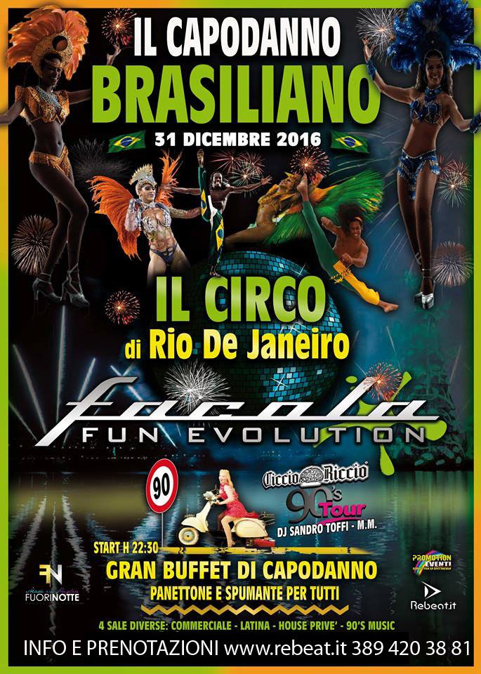 Rebeatpuntoit's tweet photo. Il “CAPODANNO BRASILIANO” @ Facola Fun:
4 sale per ballare. Ingresso con cena o solo disco. start h 22:00. info e prenotazioni 389 420 38 81 https://t.co/4cZ3xJEhlH