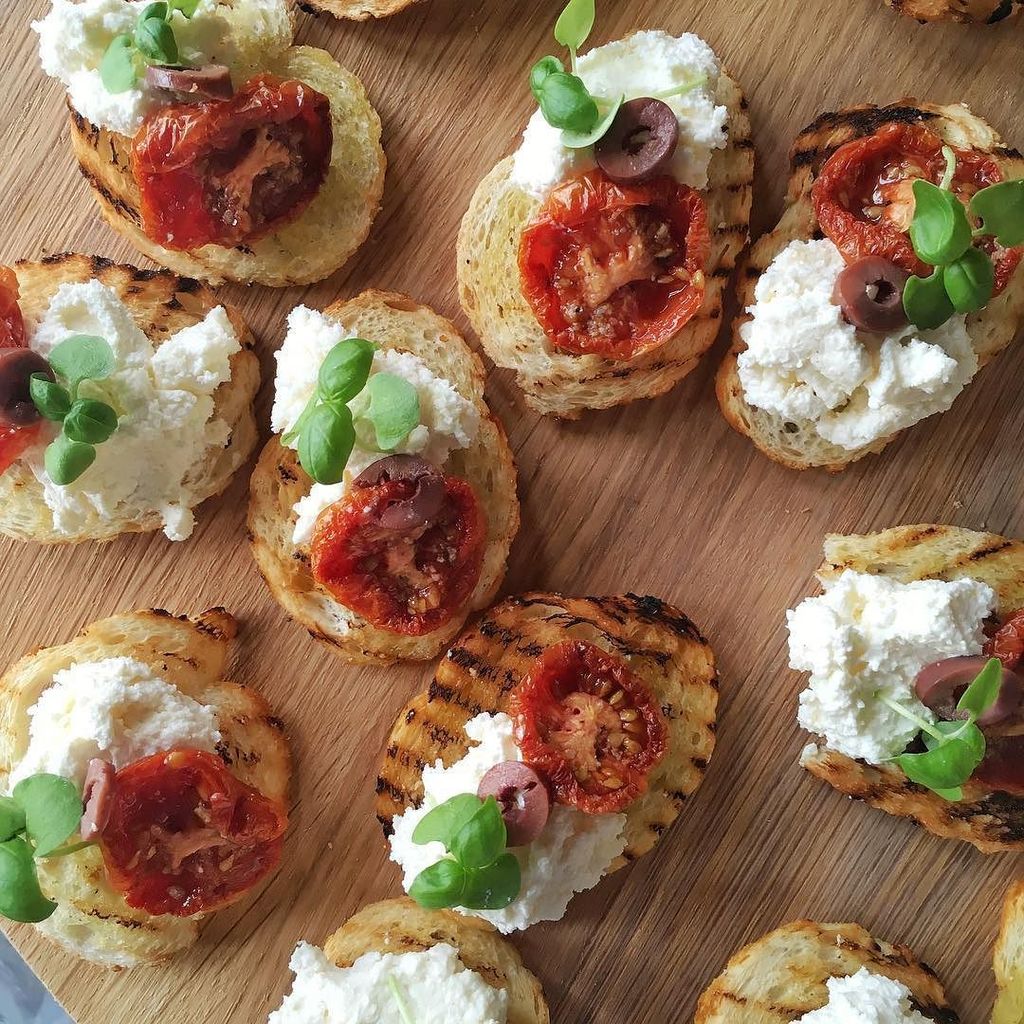 Sumptuous sunblush toms w/ olive, basil &amp; Parmesan cream #events #catering #wentdownastorm