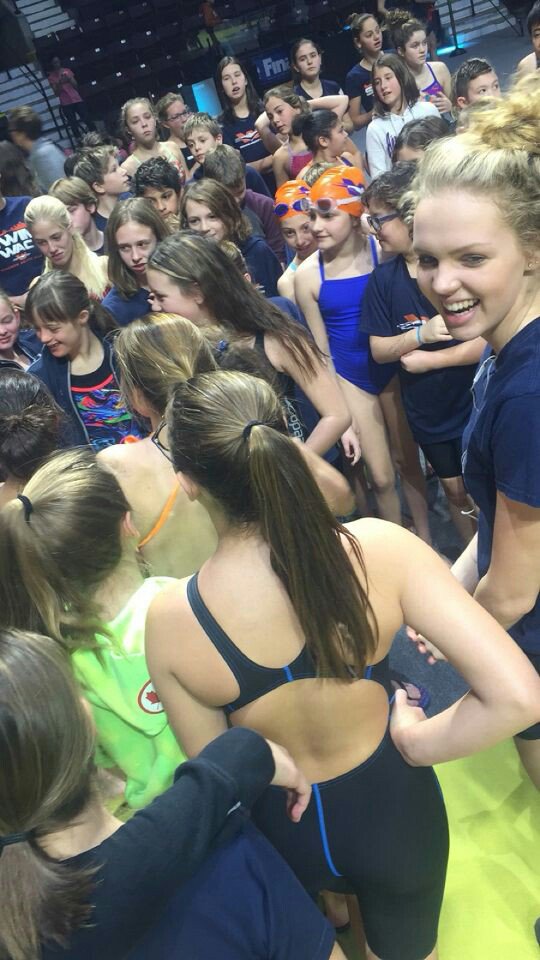 Our local youth getting involved with FINA swimming in the pool! #FeelThePower