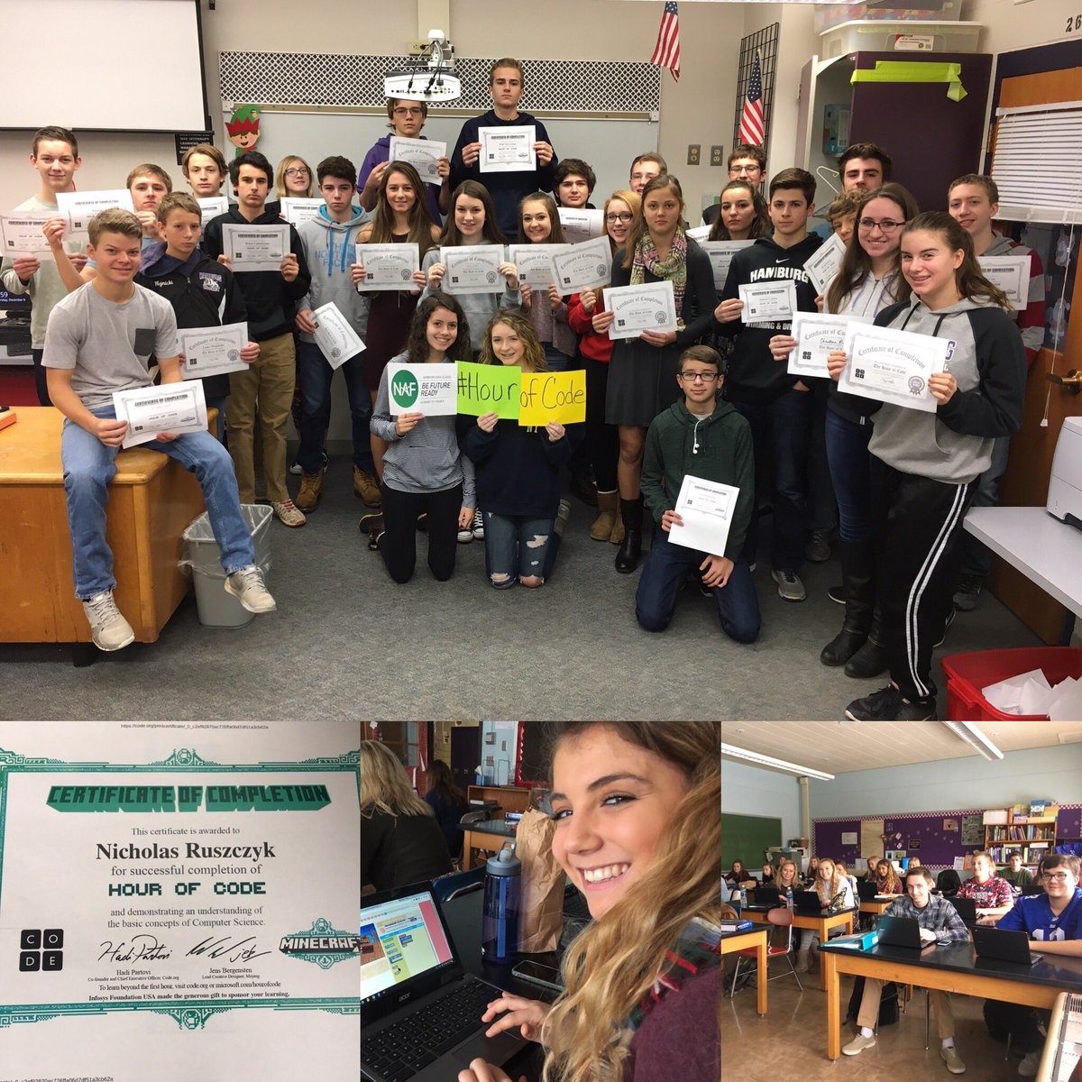 klawrencehhs's tweet photo. @HamburgAOF @NAFCareerAcads students participating in #HourofCode2016! https://t.co/3kVZ4LNTzx