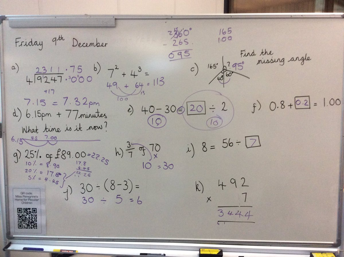Year6lLTPA's tweet photo. Nothing like some tricky mental maths on Friday! #fillthosegaps #skillsburst #jottings #methodtothemadness https://t.co/wbNNpDomN3