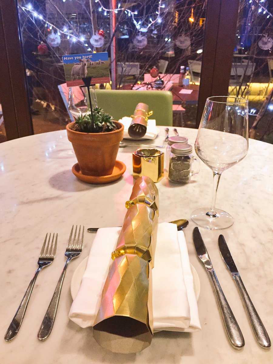 Getting into the season tonight at <a href="/Urban_Meadow/">Urban Meadow</a> with a new festive dinner menu. Love the upside-down Christmas tree! 🌲