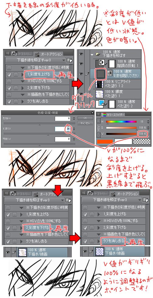 聖月 Auf Twitter 下描きと線画がひとつのレイヤーに描かれてる時に