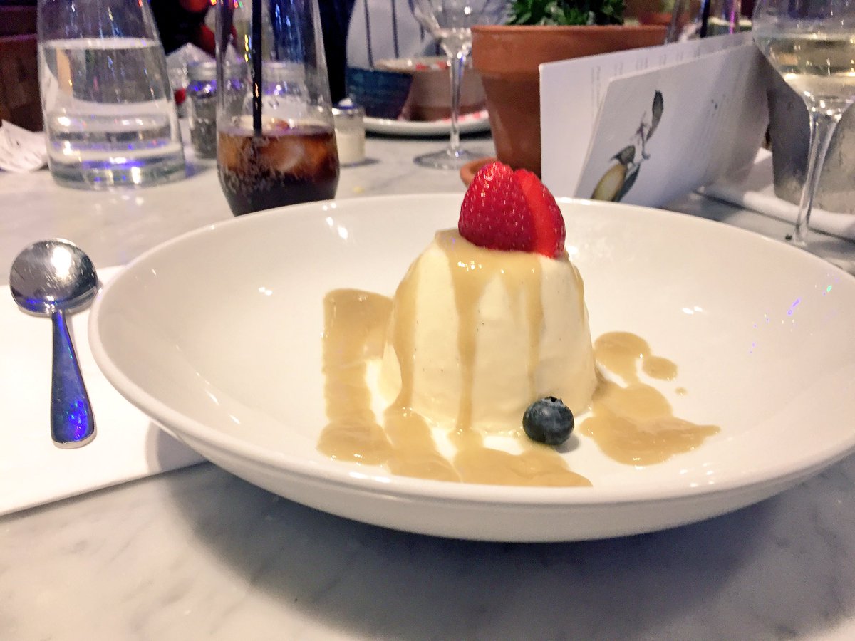 Finishing up with a vanilla panacotta and apple crumble at the <a href="/Urban_Meadow/">Urban Meadow</a> festive dinner. And now I'm stuffed.