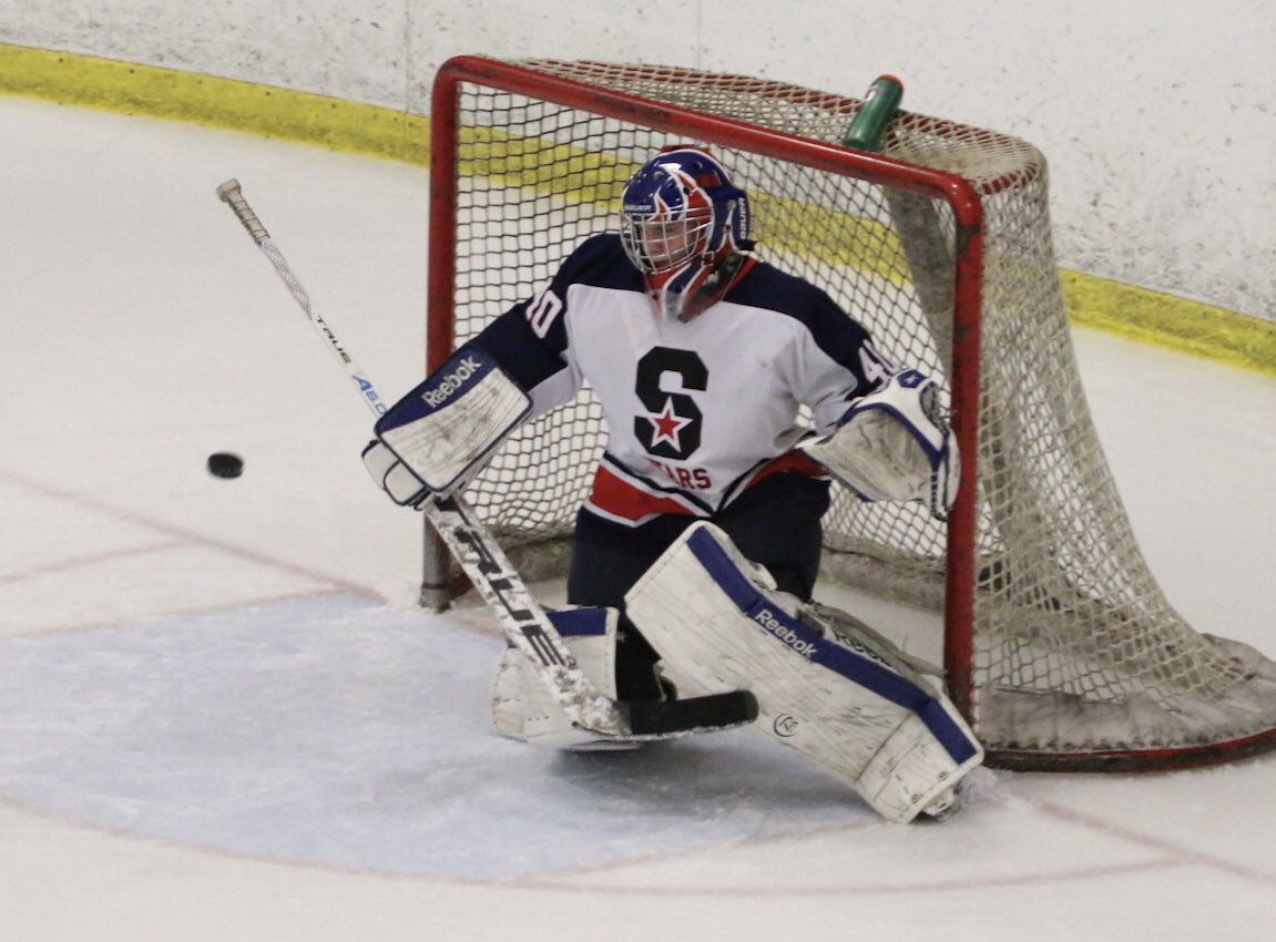 DMac14's tweet image. @sstarshockey Will Semmler with a save in 3-2 win over Marian/Adams